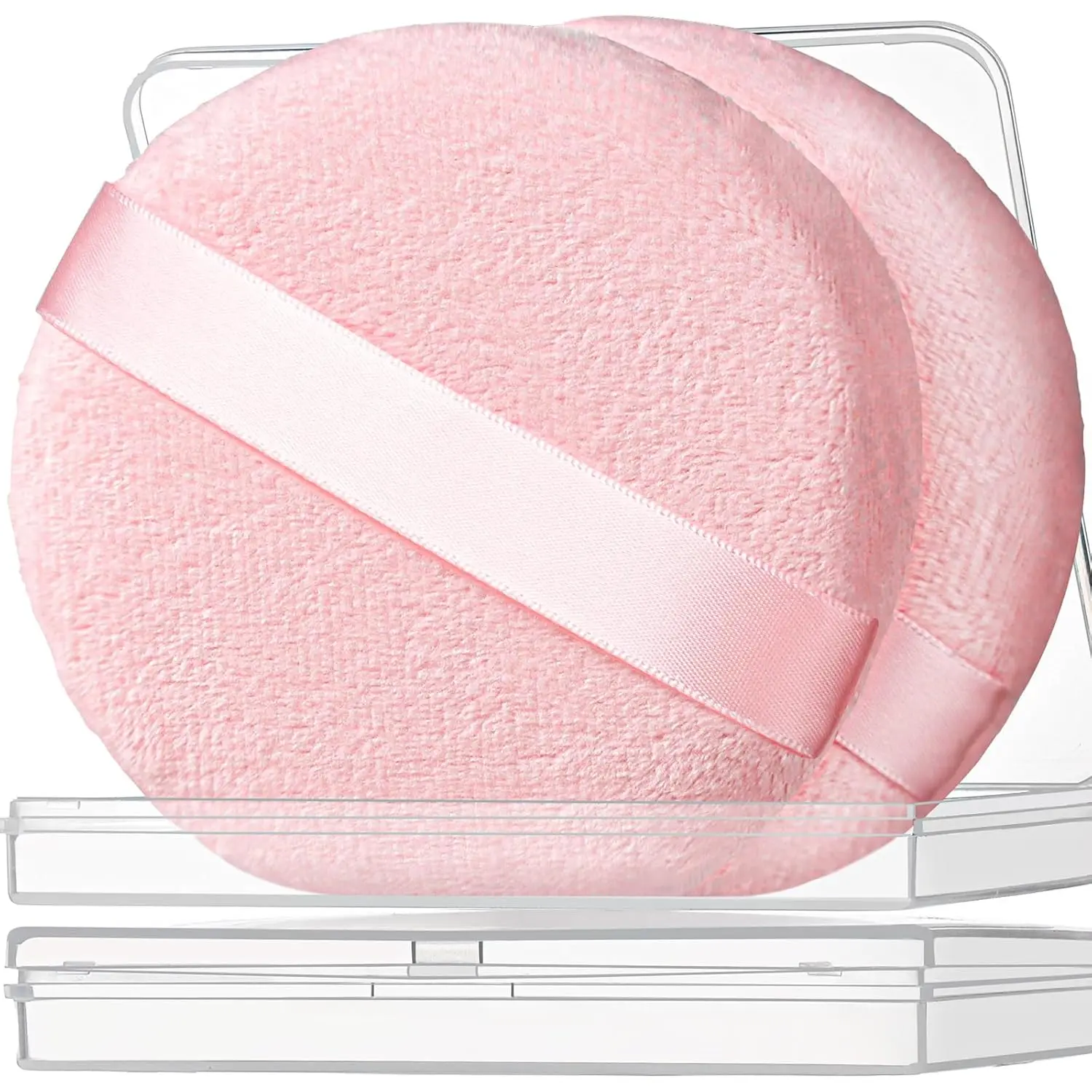 Mothers Day Gift 2Pcs Pink Powder Puff, 4.13Inch Body Powder Puff, for Body Powder Pink
