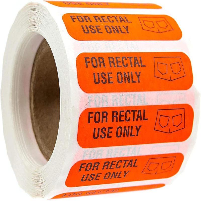 Rectal Use Only Sticker (500pcs/roll), Funny Joke Gag Sticker, Practical Jokes Gifts for Adults & Kids, Self Adhesive Sticker for Home Kitchen-MM【0】