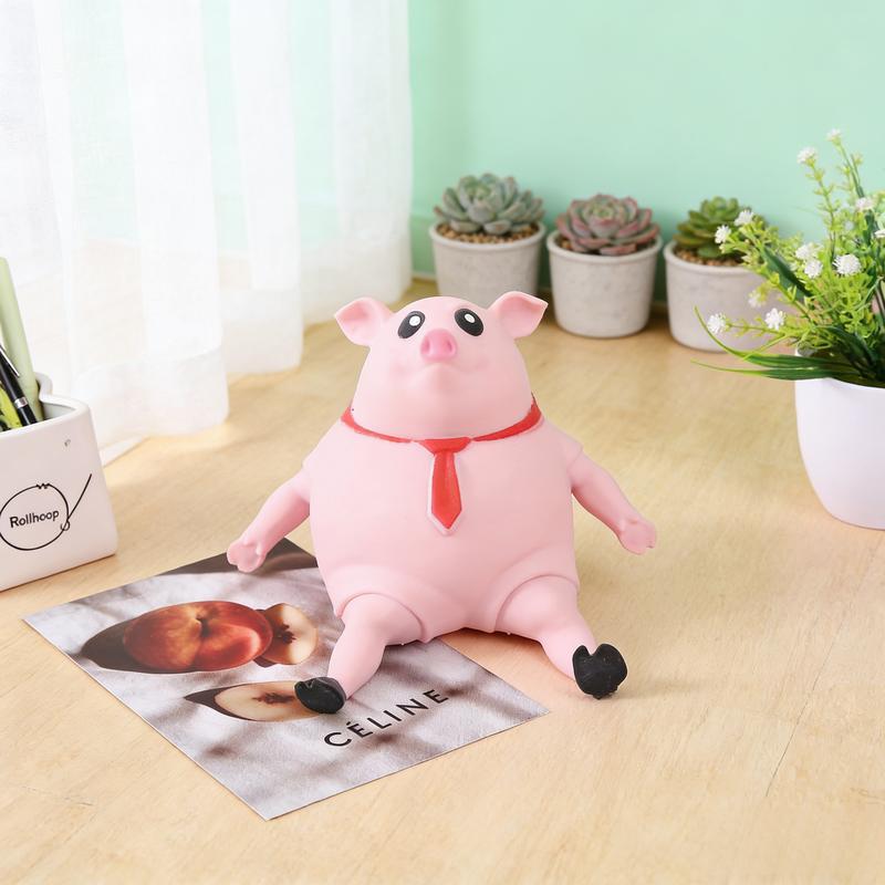 Cute and elastic pink pig plush toy | Super stress relieving toy | Creative and fun gift