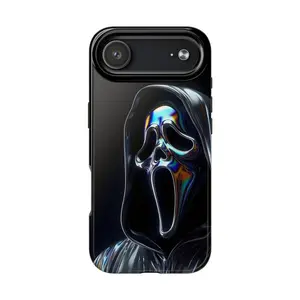 Scream Ghost Face Tough Phone Case for iPhone 11, 12, 13, 14, 15, 16, 17 Pro Max Plus - Scary Halloween Aesthetic Gift for Horror Fans - Anti-Drop, Waterproof, Shockproof, Scratch-Resistant, Full Protection with Glossy Finish.