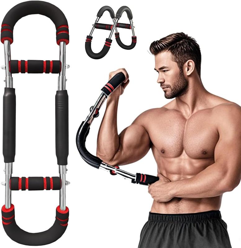 Detachable Portable Electric Twist Arm Trainer for Upper Body Muscle Building Biceps Triceps Forearm Chest Shoulder Thigh Fitness Exercise Equipment Su for Home Gym Travel Use Resistance Chest Expander Spring  workout tool Strap Ankle Spring Arm Trainer