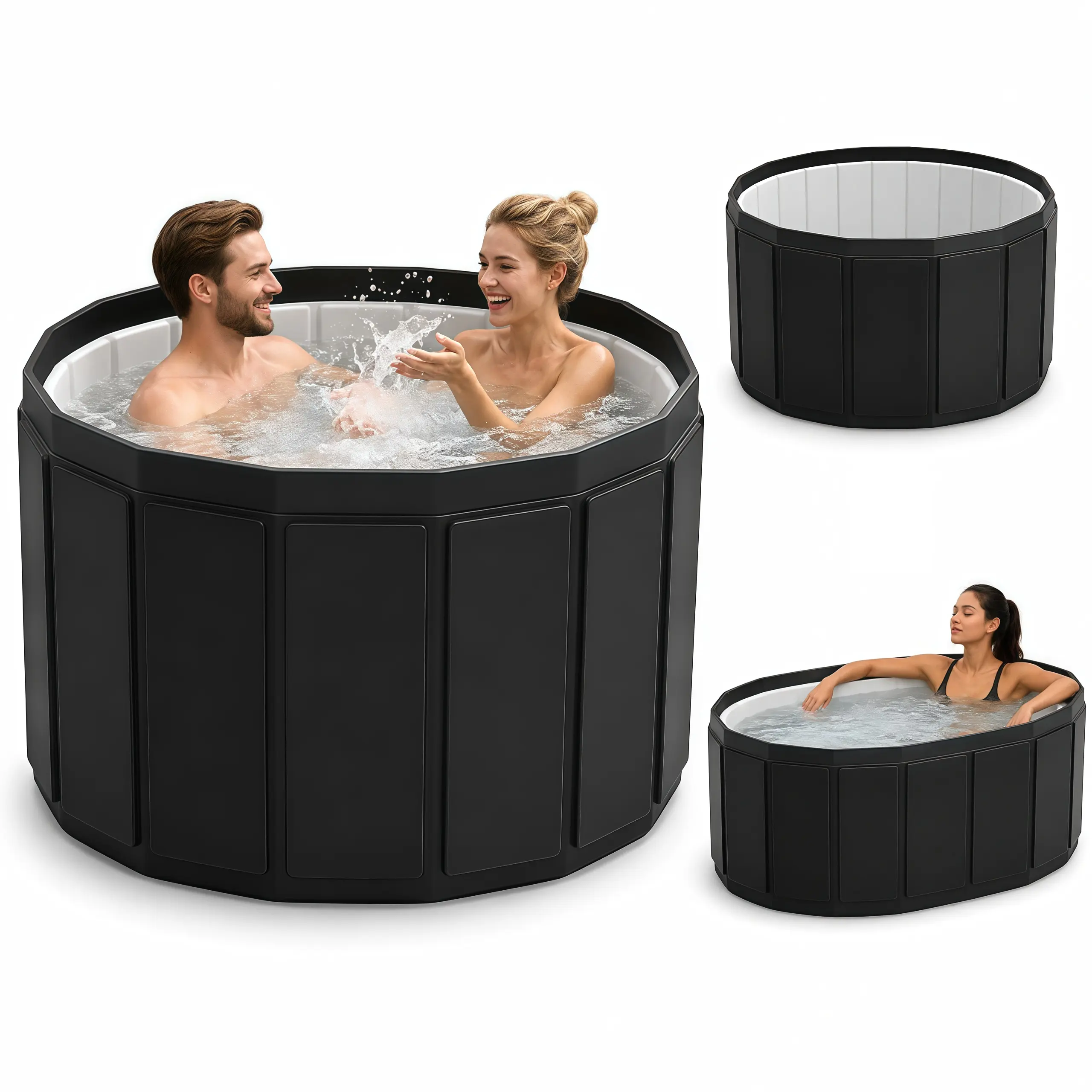 Extra Large Foldable Bathtub for Adults & Kids – Portable Full-Body Soaking Tub, Space-Saving Collapsible Home Spa for Small Apartments & Condos