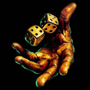 Roll the Dice Halftone DTF Transfer for T-Shirts or Hoodies - Easy Application & Versatile Design for Unique Looks