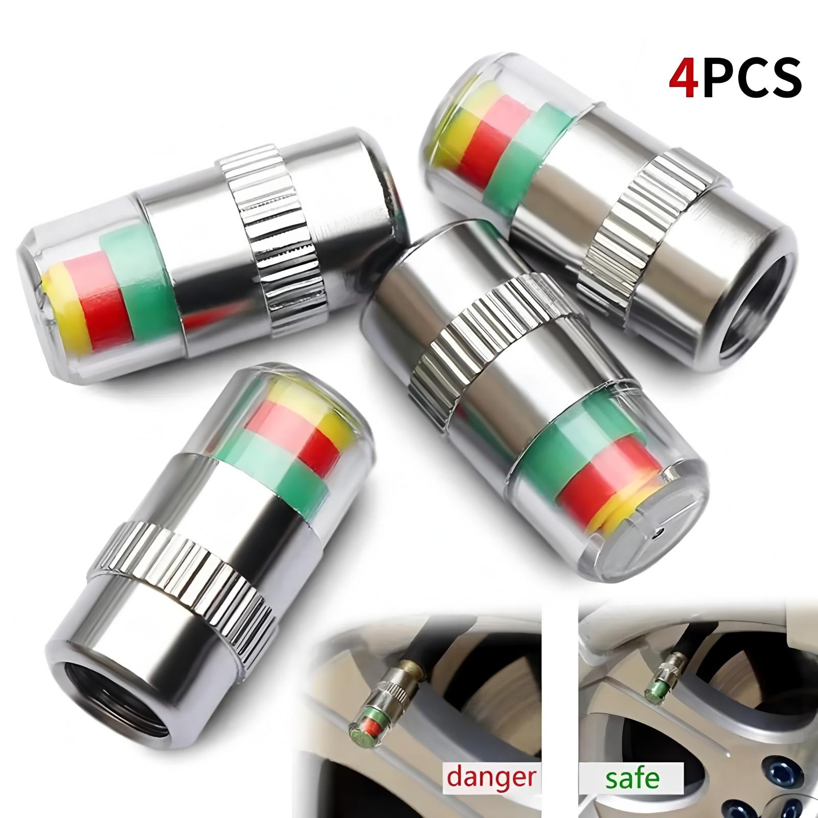 Car Tire Pressure Monitor Valve Stem Caps Sensor Indicator 4Pcs 3 Color Eye Alert for Vehicle Safety and Fuel Efficiency Car Tire Inflator Car Tire Pressure Monitor Valve Stem Caps Sensor Indicator 4Pcs 3 Color Eye Alert for Vehicle Safety and Fuel Efficiency Car Tire Inflator