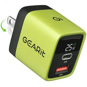 GEARit Lifestyle Series - 35W USB C GaN Charger 2 Port w/ Smart Display Charging Tablet GEARit Lifestyle Series - 35W USB C GaN Charger 2 Port w/ Smart Display Charging Tablet