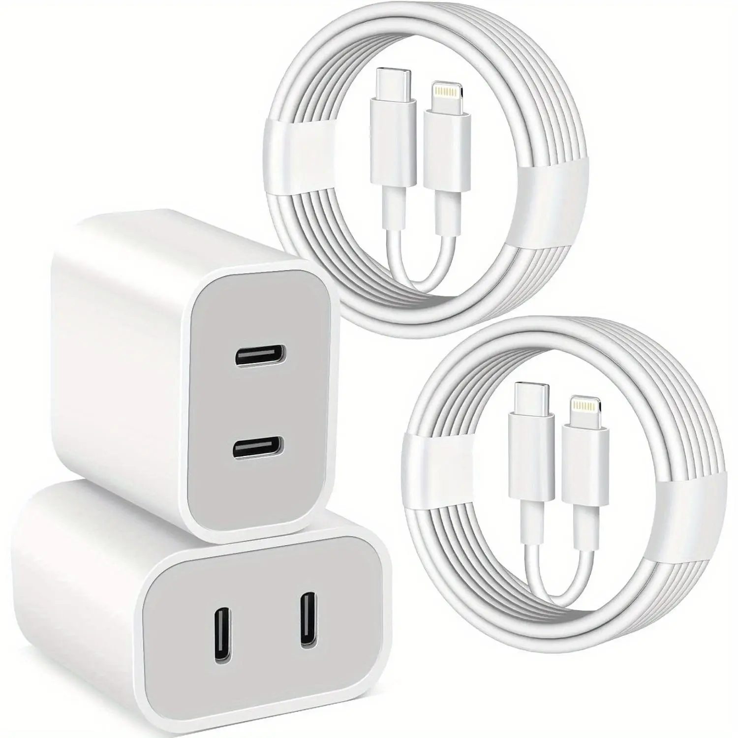 For iPhone 14 Charger,USB C Charger, 40W Dual Port Type C Fast Charging Block With 2pcs 6ft  USB-C to Lightning Cable for iPhone 14/13/12/12 Pro/12 Pro Max/11/11 Pro/11 Pro Max/XR/XS/X/8 Type C Wired Usb C Rechargeable