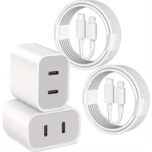 For iPhone 14 Charger,USB C Charger, 40W Dual Port Type C Fast Charging Block With 2pcs 6ft  USB-C to Lightning Cable for iPhone 14/13/12/12 Pro/12 Pro Max/11/11 Pro/11 Pro Max/XR/XS/X/8 Type C Wired Usb C Rechargeable