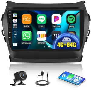 Android 13 Radio for Hyundai IX45 Santa Fe 2012-2018 Wireless Carplay Android Auto 9" Touch Screen Car Stereo Dash Kit with GPS WiFi Bluetooth SWC DSP EQ Mirror Link Backup Camera