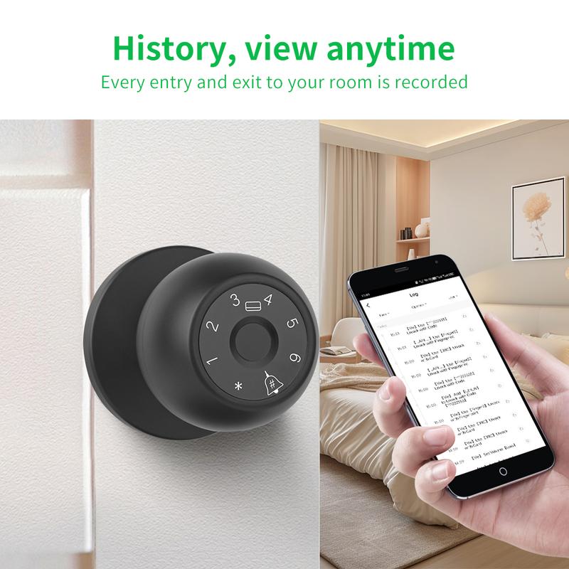 Smart 5-in-1 Fingerprint Door Lock with One-Touch Activation Five Unlocking Technologies Fingerprint Numeric IC Card Key Mobile Unlock