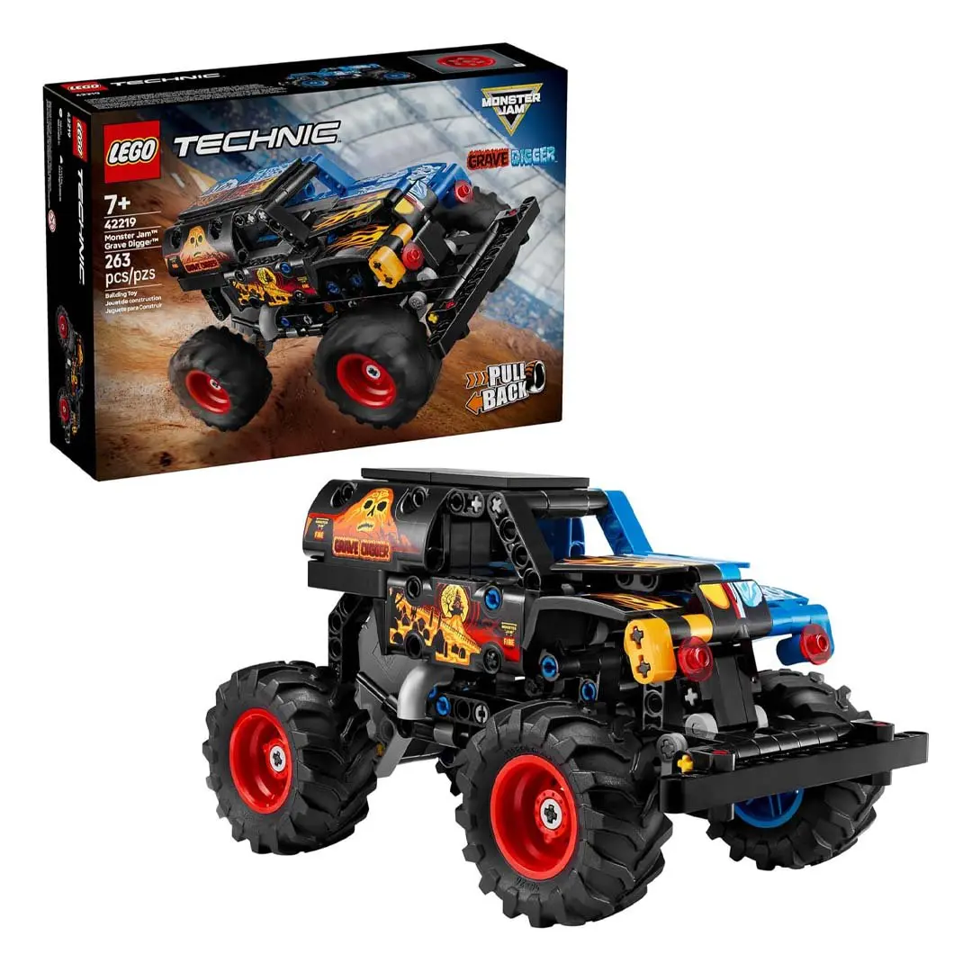 LEGO Technic Monster Jam Grave Digger Fire and Ice (42219) Unisex Brick Building Sets, Collectible Model Building Kits, Creative Construction Toy