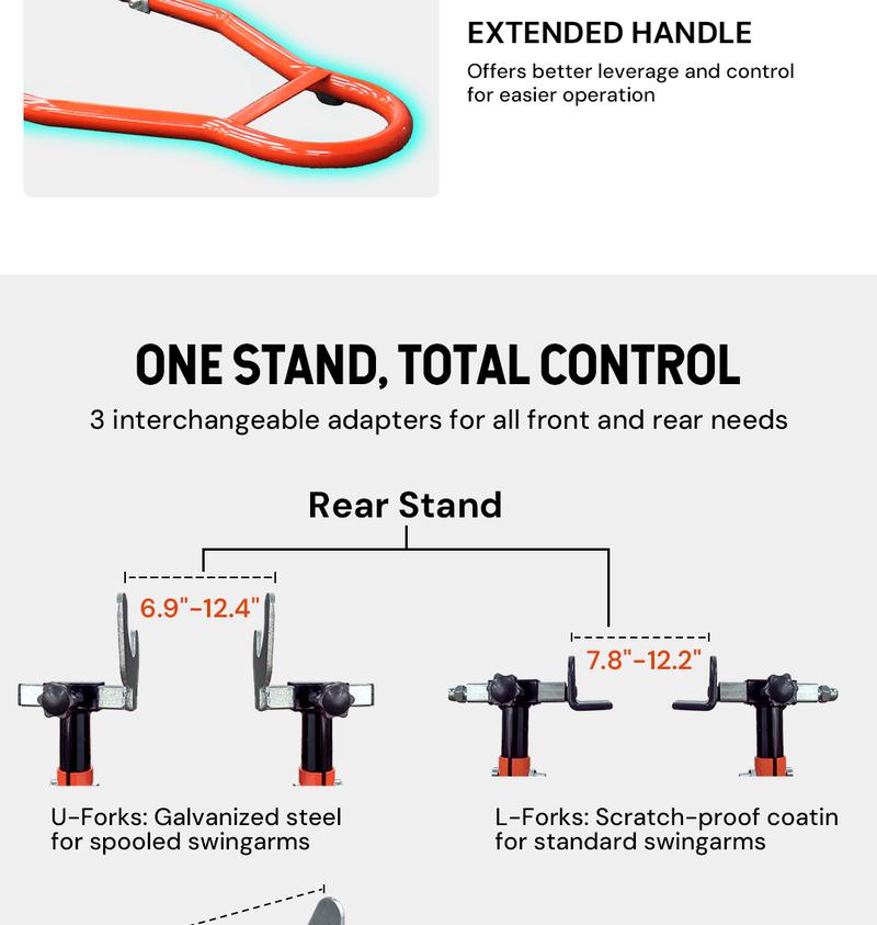 Sekam Motorcycle Stand Lift, Various specifications, Front Rear Combo Stand Lift Stand, U+L Fork Swingarm Spool, Compatible with Most Yamaha Honda Kawasaki Suzuki Motorcycles, Black, Motorcycle bike stand