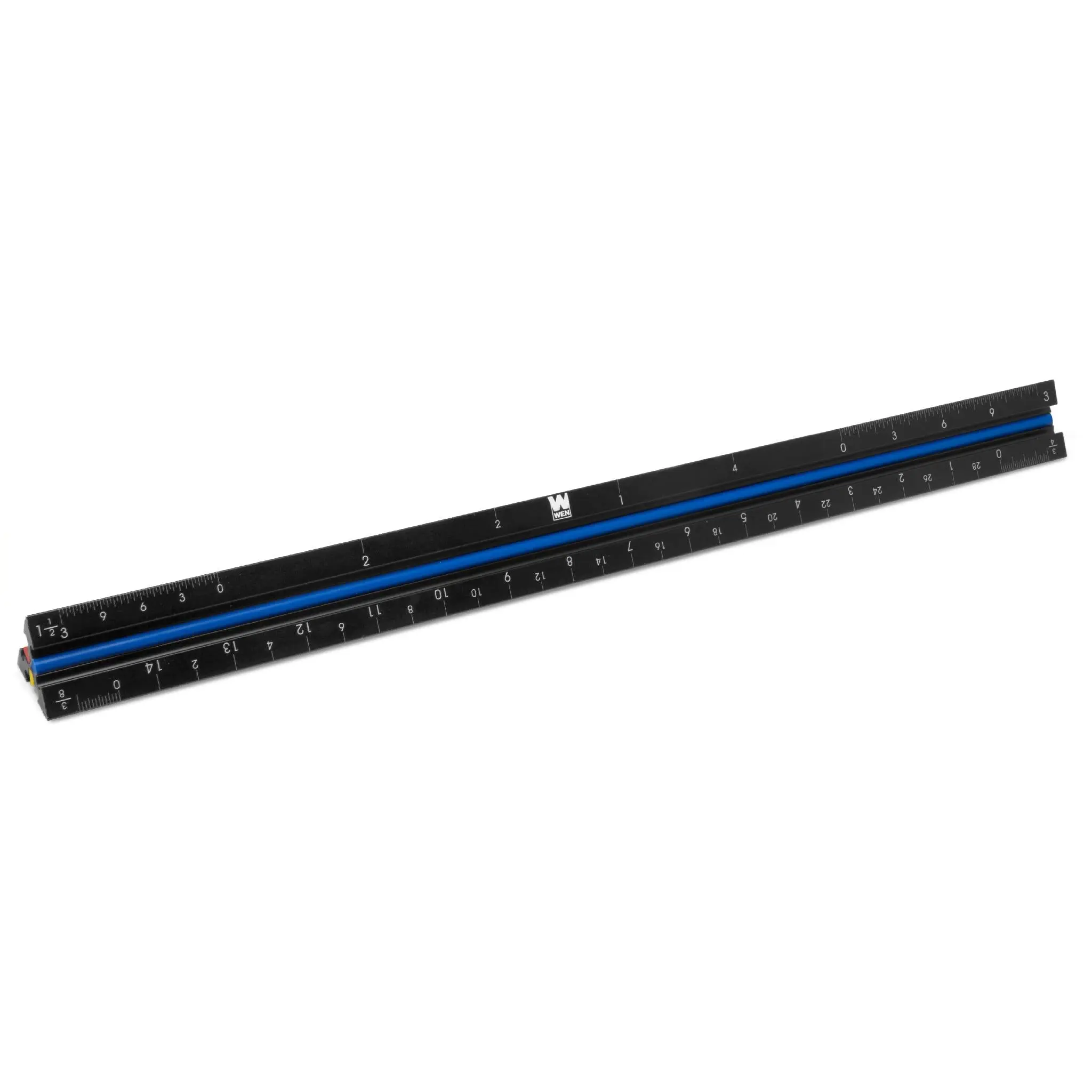 WEN ME333R 12-Inch Aluminum Triangular Architect Ruler with Laser-Etched Imperial Drafting Scales