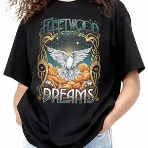 Fleetwood Mac Dreams T-Shirt, Vintage 70s Rock Band Graphic Tee, Aesthetic Dove Celestial, Retro Concert Tour 2026 Tee, Oversized, Streetwear, Gift For Unisex, Trendy, Festival