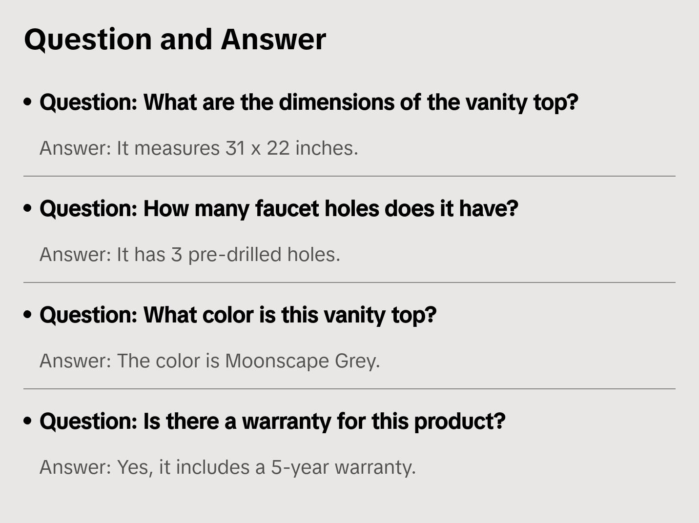 New Moonscape Grey 31 x 22 in. 3-Hole 1-Bowl Cultured Marble for GVA2421RGO Vanity by Design House