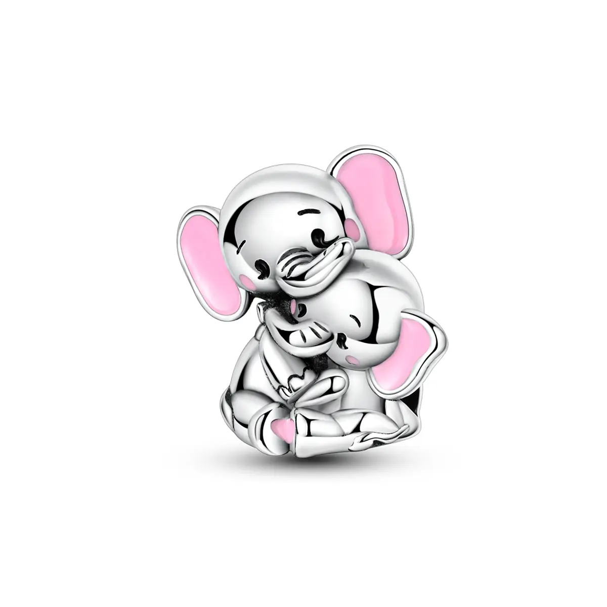 MULA S925 Silver-Plated Mother-Baby Elephant Pendant, Animal-Themed Basic Charm, Birthday Gift for Girls, Pandora Bracelet Compatible, Auspicious Costume Jewelry (Charms & Pendants Category)