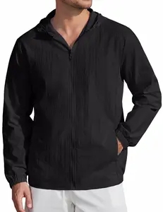 COOFANDY Men's UPF 50+ Sun Protection Hoodie Jacket Full Zip Light Long Sleeve Performance Fishing Shirts Hiking Outdoor