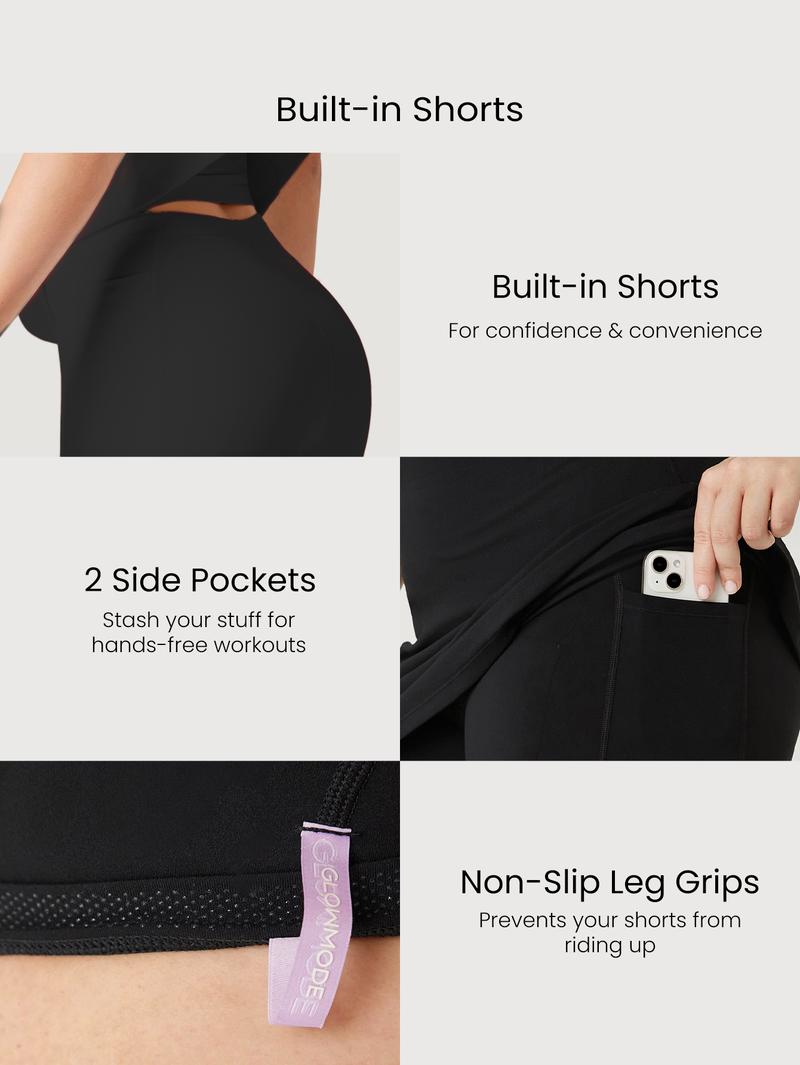 GLOWMODE FeatherFit-Air Peekaboo Plus Size Dress Built-In Shorts Pocket Anti-Slip Strips Dress TikTokShopBlackFriday