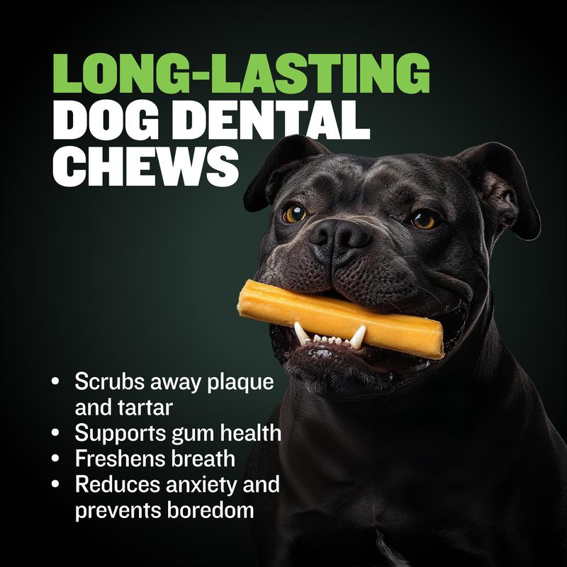 Bully Max Power Chews, Long-Lasting Dog Treats 75% Protein, Cleans Teeth, Freshens Breath, Natural Dog Chew