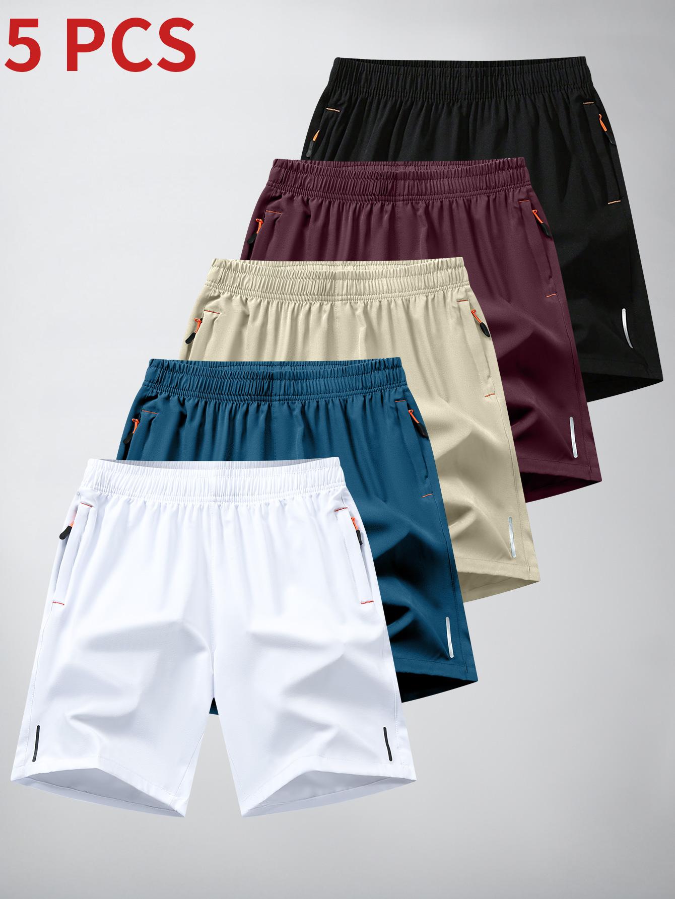 5-Pack Men's Minimalist Shorts Outdoor Casual Drawstring Elastic Closure Large Capacity Pocket Comfortable Skin-Friendly Shorts SpringStatements
