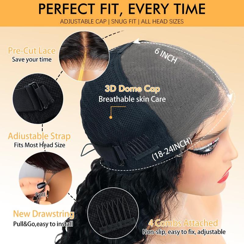 Bling Hair Deep Wave Frontal Wig 13x6 Hd Lace Loose Wave Wigs Brazilian Hair Natural Hairline Pre Plucked 30 Inch Gueless Lace Front Human Hair Wig