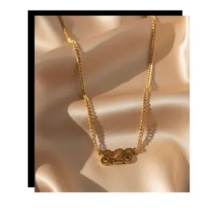 The Promise Necklace Romans 8:28 Gold Statement Chain
