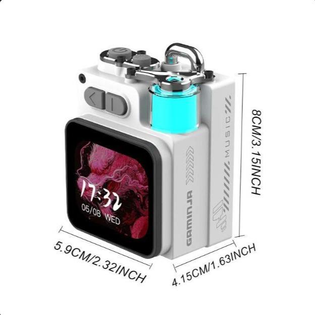 YLW GAMINJA Touch Screen Display App BT Smart Speaker With RGB Light Alarm Message TF Card Mini Portable Metal Wireless Speaker Adjustable Rotatable Electronic Audio Compact Audio Compact