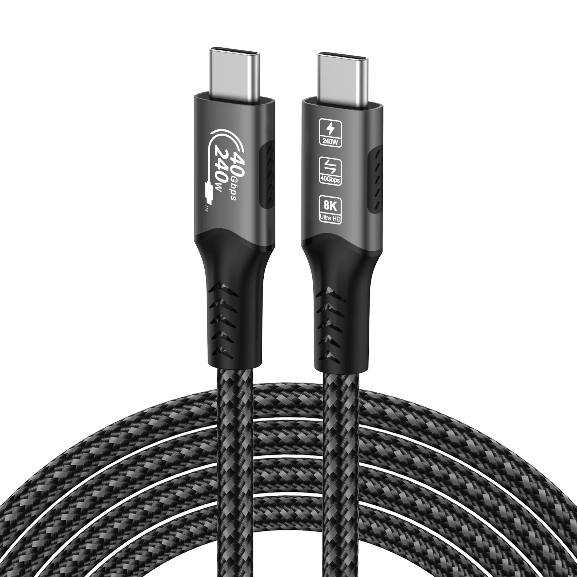 USB4 Cable 240W PD 3.1 Fast Charging 40Gbps Data Transfer 8K@60Hz Video Compatible with Thunderbolt 3/4 MacBook SSD Type-C Devices