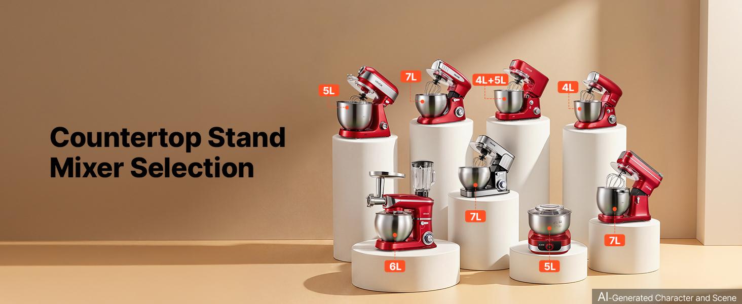 VEVOR 6.3 Qt 3-in-1 Tilt Head Stand Mixer 400W Electric Dough Mixer, Multifunctional Food Kitchen Mixer with Stainless Steel Bowl, Meat Grinder and Blender Attachments, Dough Hook, Whisk, Beater VEVOR 6.3 Qt 3-in-1 Tilt Head Stand Mixer 400W Electric Dough Mixer, Multifunctional Food Kitchen Mixer with Stainless Steel Bowl, Meat Grinder and Blender Attachments, Dough Hook, Whisk, Beater