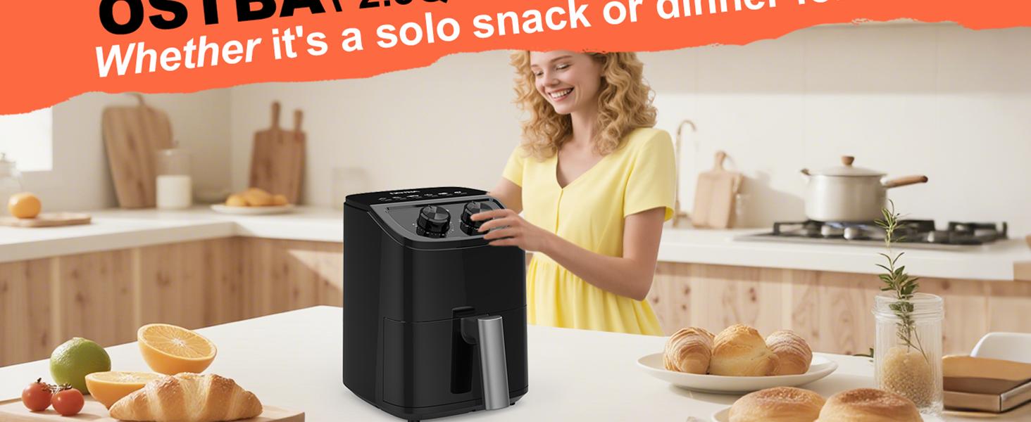 OSTBA 4.5QT Air Fryer with Tempered Glass LED Touch Screen, 6 Presets One-Touch Cooking, Adjustable Temp & Time, Dishwasher Safe Nonstick Basket, Oil-Free Healthy Cooking, 1–4 People OSTBA 4.5QT Air Fryer with Tempered Glass LED Touch Screen, 6 Presets One-Touch Cooking, Adjustable Temp & Time, Dishwasher Safe Nonstick Basket, Oil-Free Healthy Cooking, 1–4 People