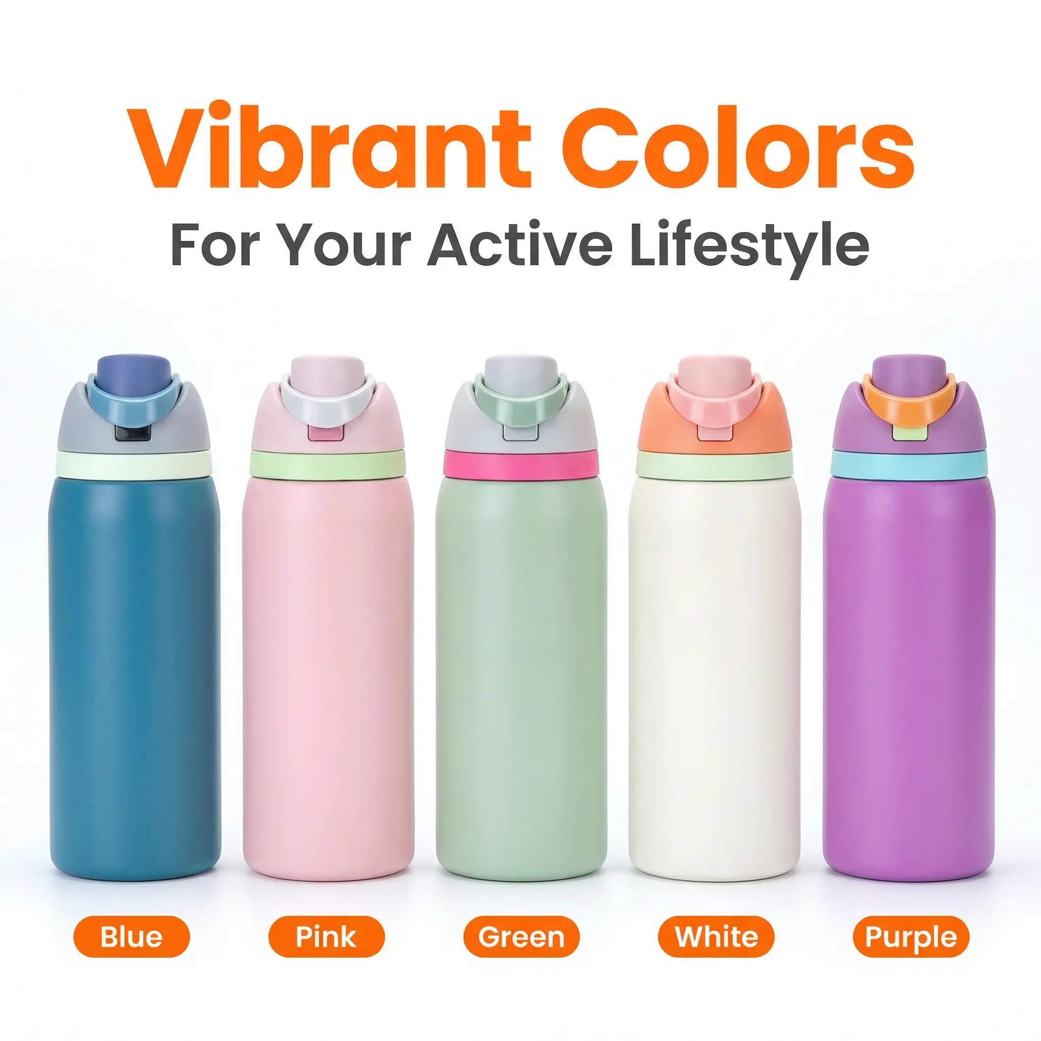 32oz Large Size Portable Unisex Insulated Stainless Steel Water Bottle with Straw - BPA-Free, Leakproof, Reusable Sports Water Bottle for Gym, Outdoor Activities (Gym Stuff Compatible)