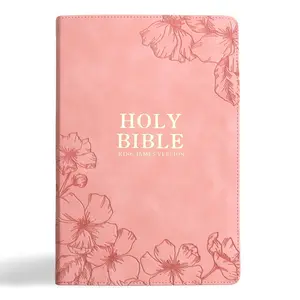 Giant Print King James Version Holy Bible with Cross-References Soft Pink LeatherTouch Floral Cover Easy-to-Read 13-point Type Full-Color Maps Red Letter Words of Christ