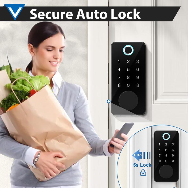 Smart Door Lock (Five Multi-Functional Features) An electronic fingerprint access control system suitable for home/office/hotel settings, featuring anti-peeping design. Suitable for most scenarios, also makes a great gift.