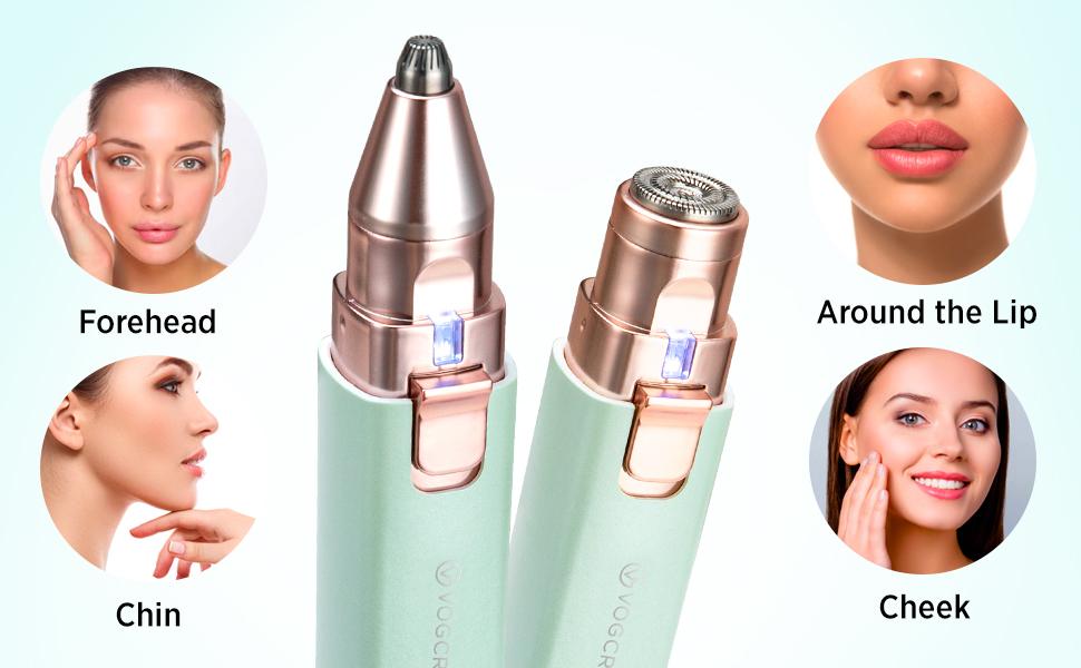 Eyebrow-Facial Hair Remover Women: Portable 2 in 1 Electric Shaver and Facial Trimmer - Rechargeable Eyebrow Lips Body Facial Razor Comfort