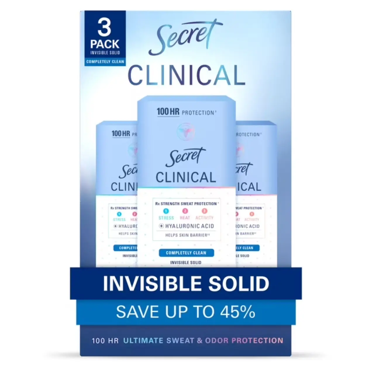Secret Clinical Strength Invisible Solid Antiperspirant Deodorant 1.6 oz 3 pk Secret Clinical Strength Invisible Solid Antiperspirant Deodorant 1.6 oz 3 pk