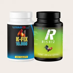 Poultry Vitamin Pack – K Fix 10,000 (Vitamin K) + Recovery B15 B12 – 200 Tablets Each – Nutritional Supplement for Chickens and Adult Birds