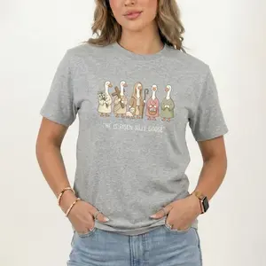 He Is Risen Silly Goose T-Shirt, Funny Christian Easter Goose Graphic Tee, Faith Based Humor Shirt for Women, Cute Religious Spring Gift
