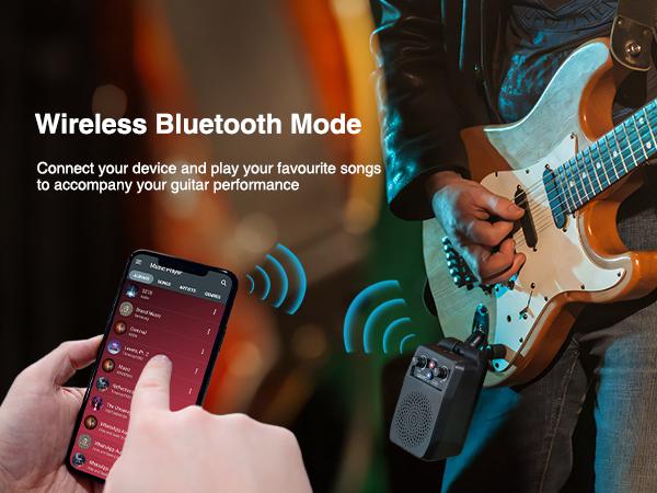 LEKATO JA-05G 5W Mini Electric Guitar AMP , Portable Guitar Audio Amplifier Bluetooth with Built-in 4 Effects, Clean Distortion Overdrive Reverb, Rechargeable Small Guitar Amp for Practice, A Must-Have for Professional Guitarists Gift