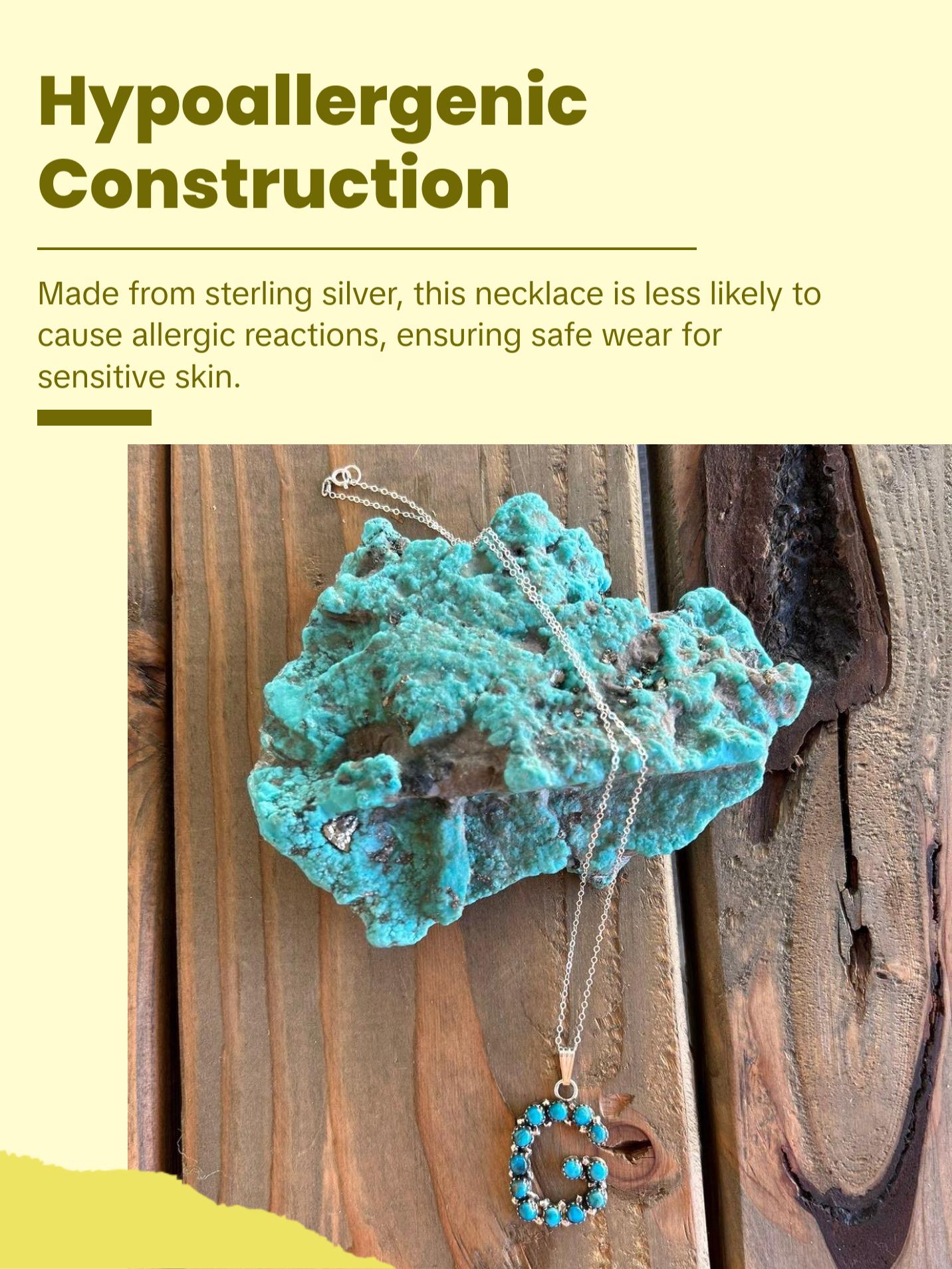 Kingman Turquoise Initial Necklace