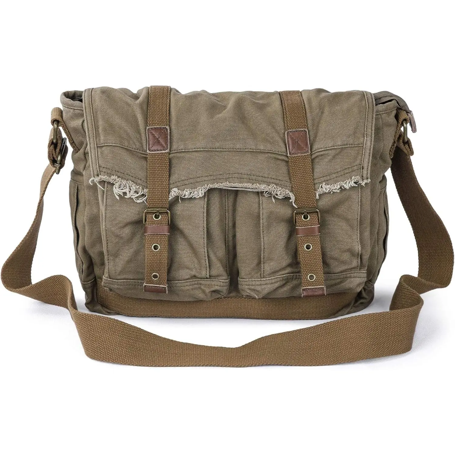 Women's High Quality GOOTIUM Vintage Frayed Boho Messenger Bag - Stylish Crossbody, Versatile Shoulder, Unique Work Accessory, Work Bag, Unique Bags Bohemian Casual Purse Handbag Crossbody Bag