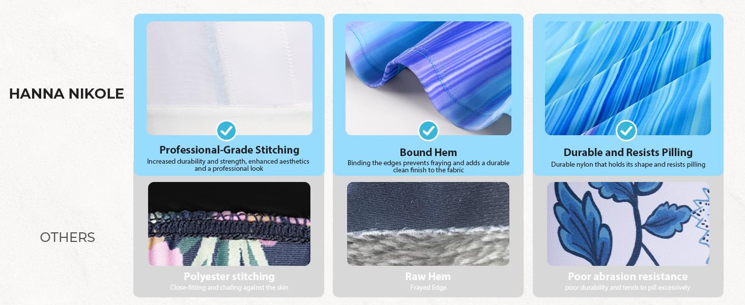 【S-2XL】Hanna Nikole Women 2 Piece Tankini Swimsuits Modest Bathing Suit Beads V Neck Swimwear with Sporty Swim Shorts Pockets