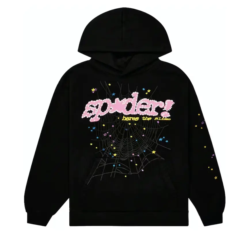 Sp5der "P*NK" V2 Hoodie (Black)