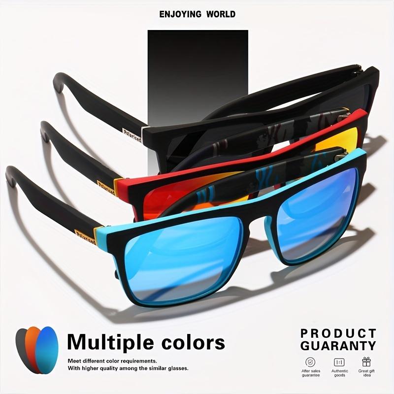 4-Pack Classic Square Sports Sunglasses - Polarized Lens, UV400 Protection, Lightweight PC Frame, Unisex for Driving, Fishing & Everyday Durability