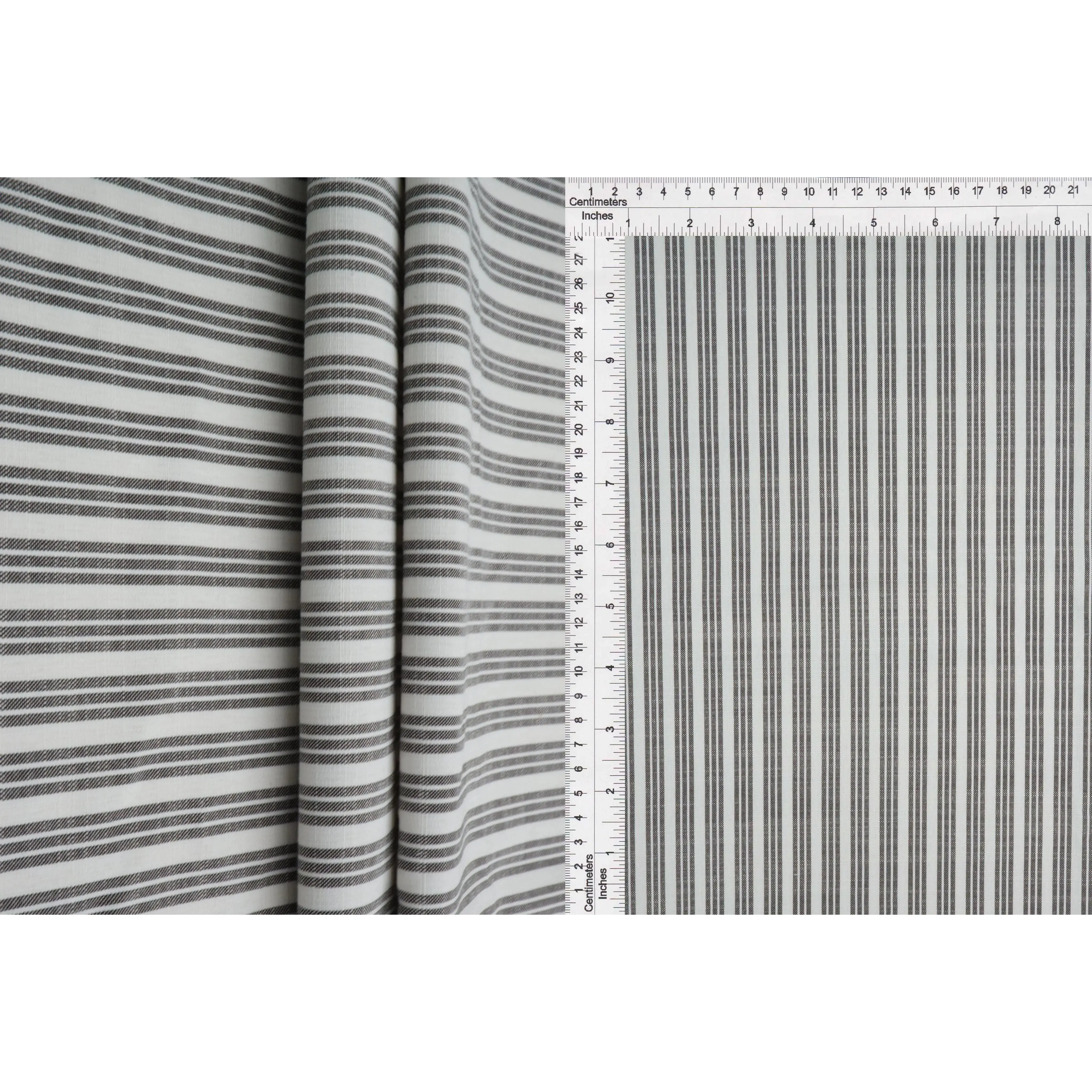 Triple-Stripe Polyester Woven Poplin Fabric by the Yard, 57-58in Width, All Seasons Repro-Free Sewing Material for Dressmaking & Fashion Accessories (1yd Option Available)
