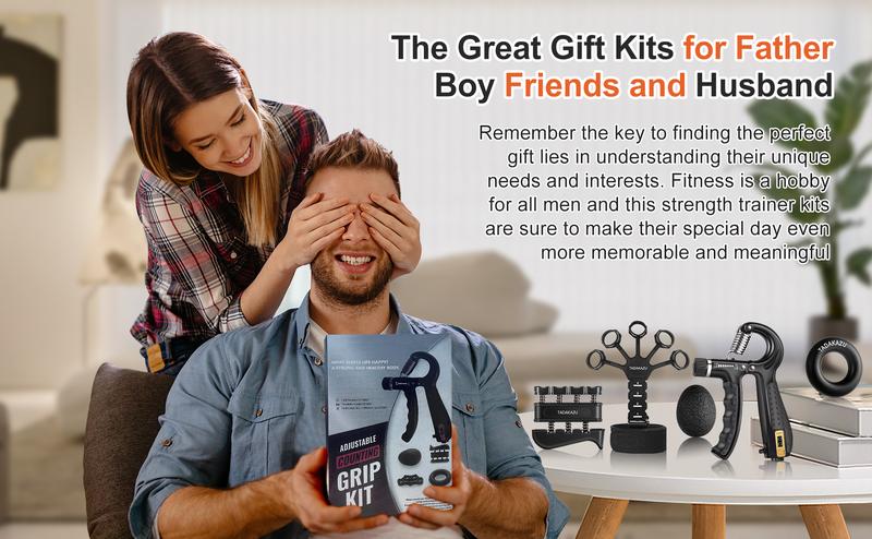 PASSBYE Grip Strength Trainer Kit (5 Pack) With Finger Exerciser, Hand Gripper (10-132lbs), Stress Ball, Hand Strength Ring, and More - Ideal for Hand Therapy and Rehabilitation PASSBYE Grip Strength Trainer Kit (5 Pack) With Finger Exerciser, Hand Gripper (10-132lbs), Stress Ball, Hand Strength Ring, and More - Ideal for Hand Therapy and Rehabilitation