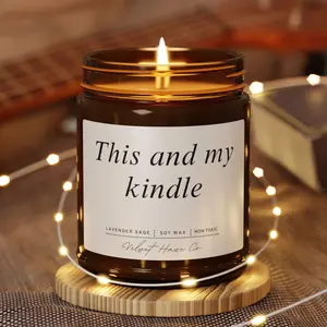 This and My Kindle | Cozy Reading Candle for Book Lovers | Booktok Merch | Aesthetic Bookish Gift