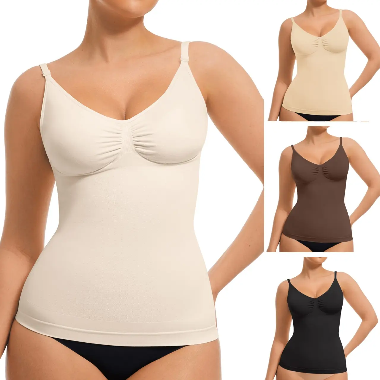 FeelinGirl Camisole Tops Womens Shapewear Tank Top Cami Tanks Seamless  Womenswear Spaghetti Strap Underwea Basic Comfort Abdomen Bodysuit Underwear newarrivals SohoChic