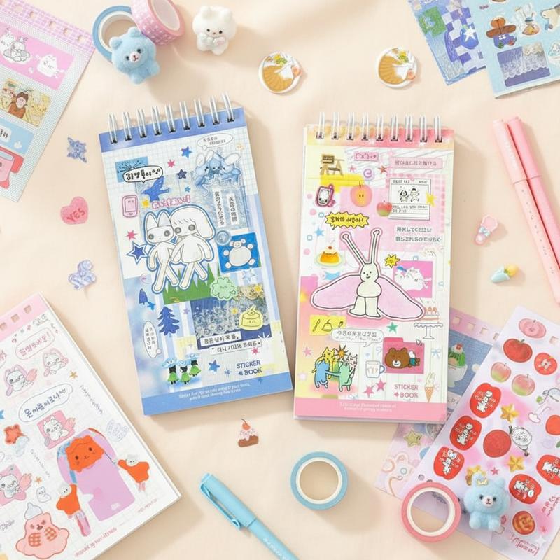 20 Sheets Cute Cartoon Sticker Book – INS Style Cute Stickers for Journaling,Junk Journal, Scrapbooking,DIY Crafts,planner sticker set,TikTokShopJumpstartSale