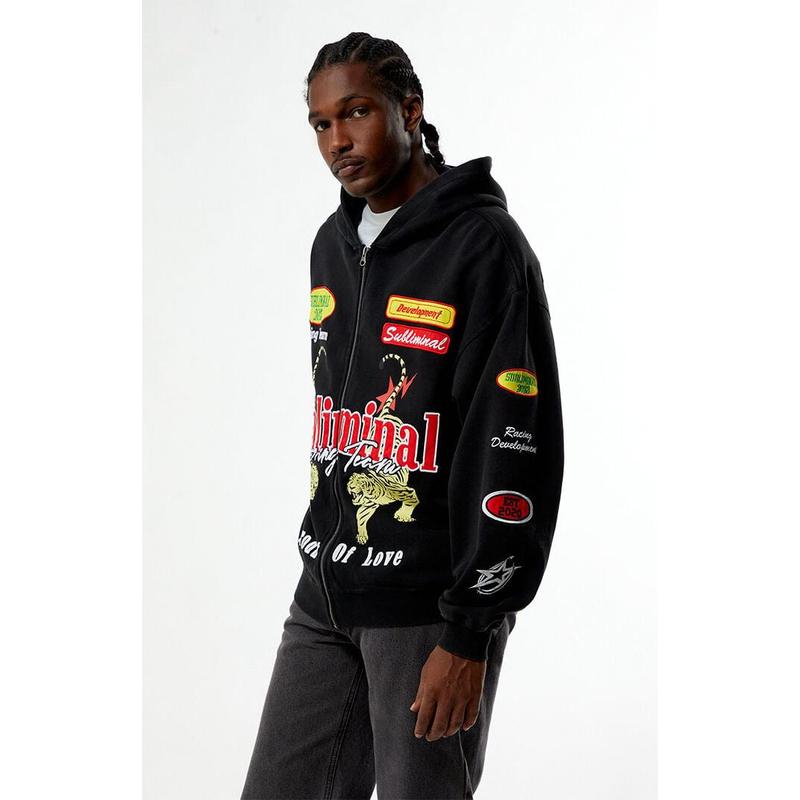 Pacsun Men's Subliminal Racing Full Zip Hoodie