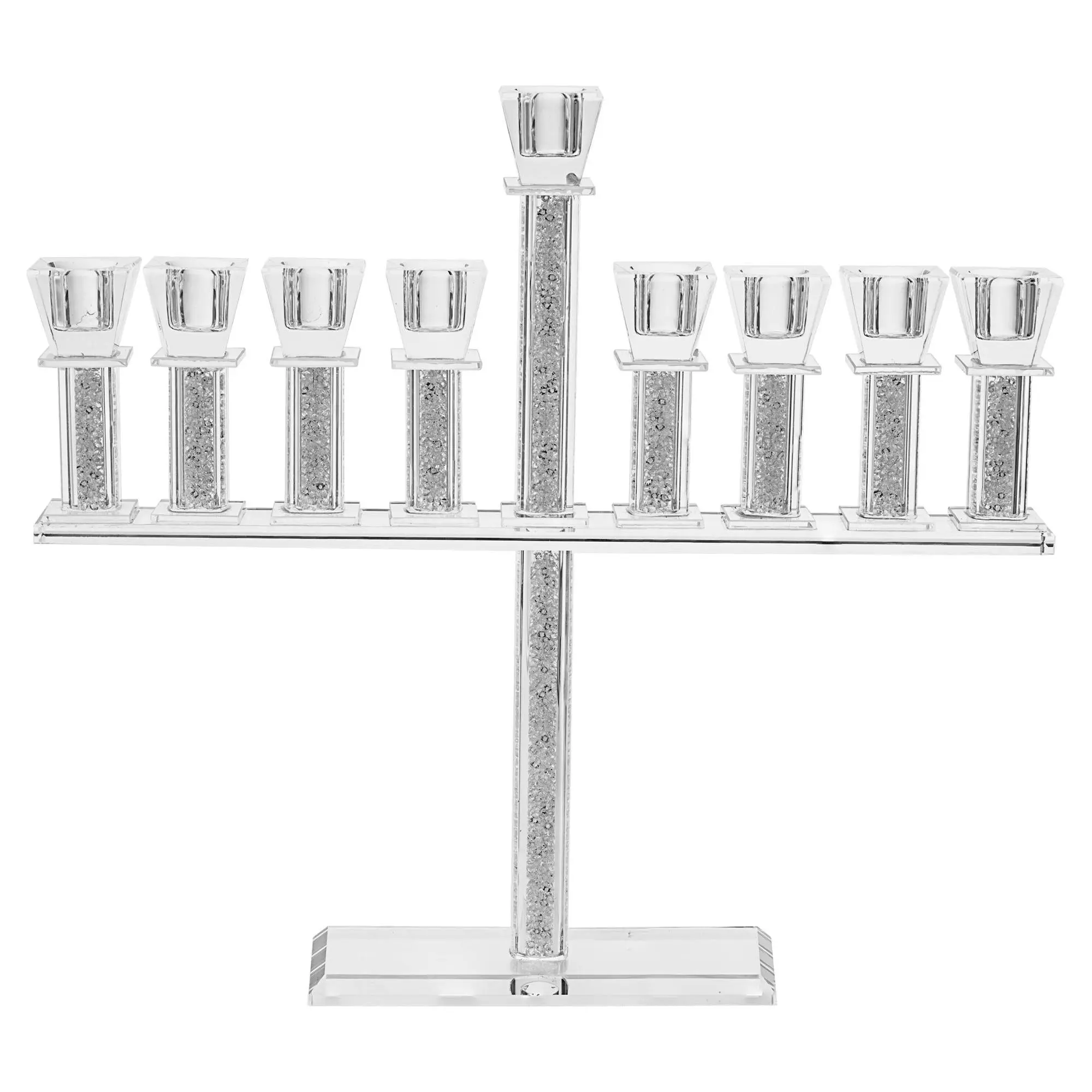 Copa Judaica Crystal Menorah Traditional with Stones