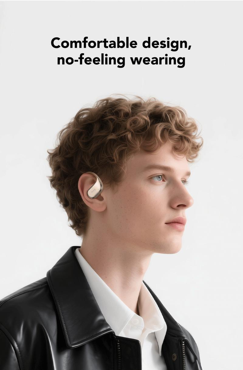 HTC NE39 OWS - Bluetooth headset (6.0), IPX5 waterproof, comes with a charging case, and a built-in microphone. Comfortable fit, excellent sound quality, and a three-month warranty! Perfect for work, exercise, study, and voice calls.